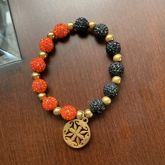 EUC orange & black Rustic Cuff bracelet w/ RC dust bag - Picture 2 of 7